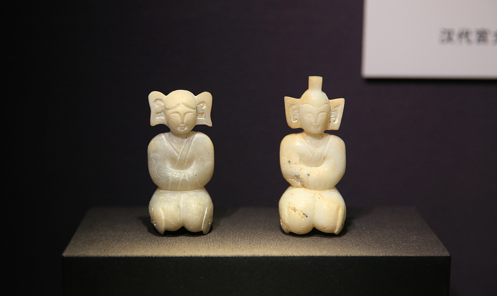 A photo taken on January 26, 2024 shows cultural relics on display at the Yutian Ancient Chinese Jade Museum in Fuzhou, Fujian Province, China. /CFP