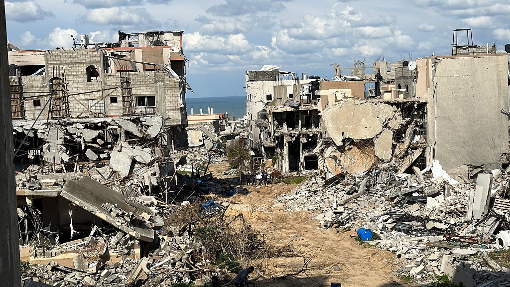 A view of the destruction caused by Israeli attacks after the Israeli army withdrew from parts of Gaza City and northern Gaza Strip, February 1, 2024. /CFP