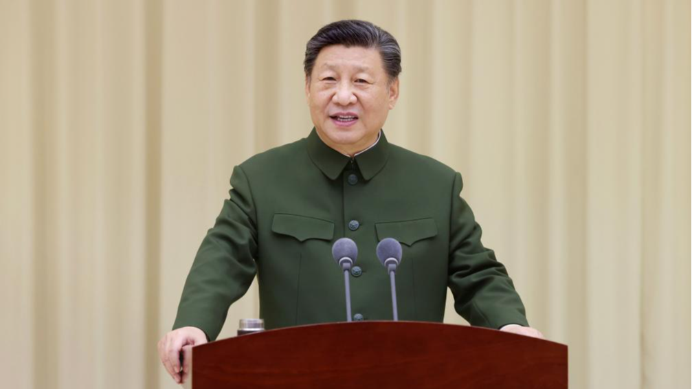Chinese President Xi Jinping, also general secretary of the CPC Central Committee and chairman of the CMC, delivers an important speech in north China's Tianjin Municipality, February 2, 2024. /Xinhua