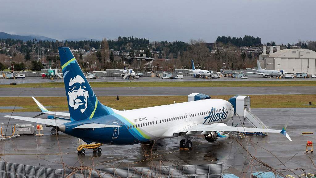 A Boeing 737 MAX 9 for Alaska Airlines at Renton Municipal Airport adjacent to Boeing's factory in Renton, Washington, January 25, 2024. /CFP