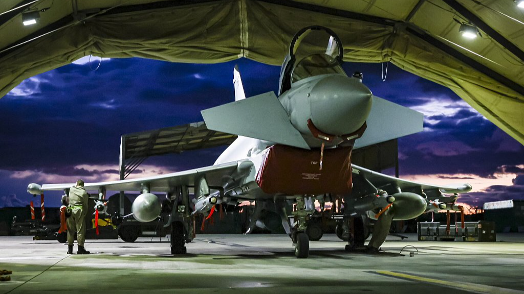 UK military aircraft prepare for strikes against Houthi targets in Yemen, Akrotiri, Cyprus, February 5, 2024. /CFP
