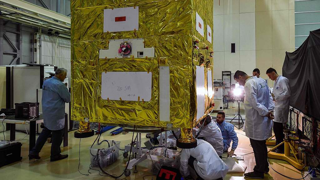Brazilian researchers work on the CBERS-4A satellite at the National Institute for Space Research, Sao Jose dos Campos, Brazil, December 5, 2018. /CFP