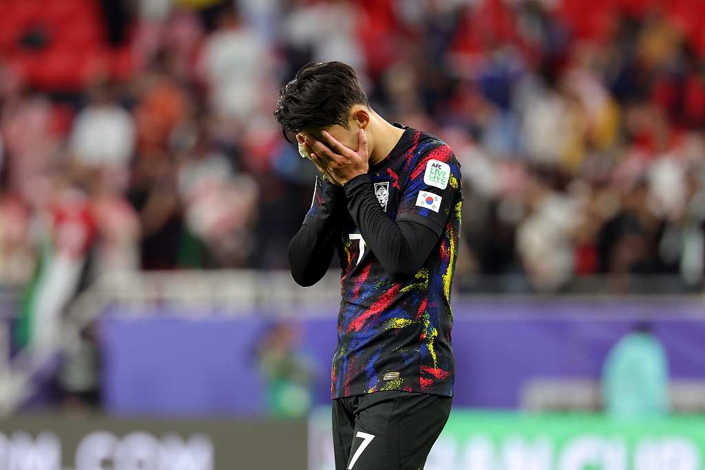 Son Heung-min of South Korea reacts after the match in Al Rayyan, Qatar, February 6, 2024. /CFP