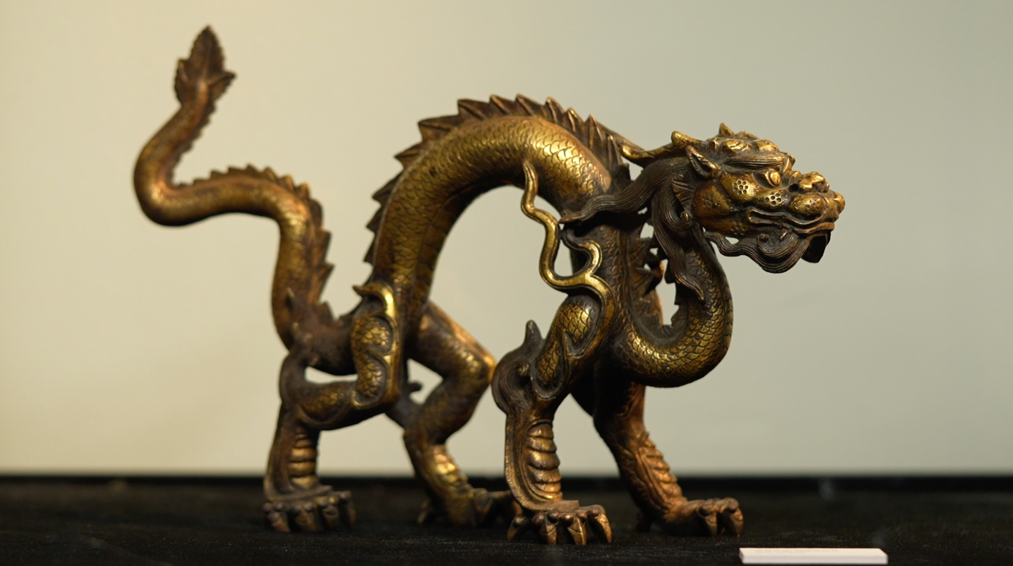 A bronze Chinese dragon statue / CGTN 