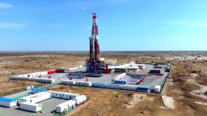 The drilling of the well, Shendi Take-1, in operation in northwest China's Xinjiang Uygur Autonomous Region, October 26, 2023. /CFP