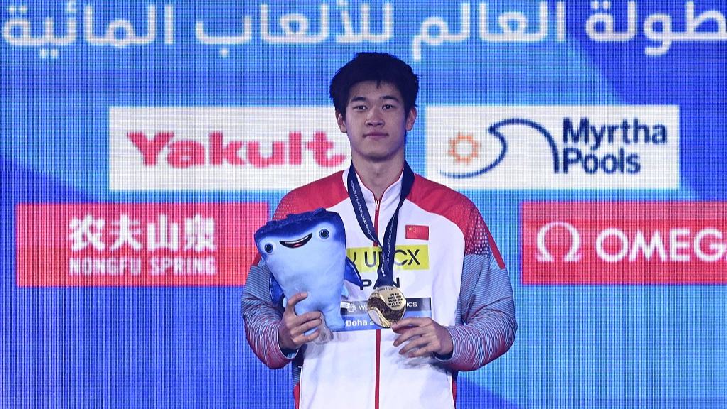 China's Pan wins men's 100m freestyle gold at World Aquatics C'ships