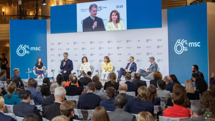 Munich Security Conference (MSC) Chairman Christoph Heusgen speaks during the closing of the 60th MSC in Munich, Germany, February 18, 2024. /Xinhua