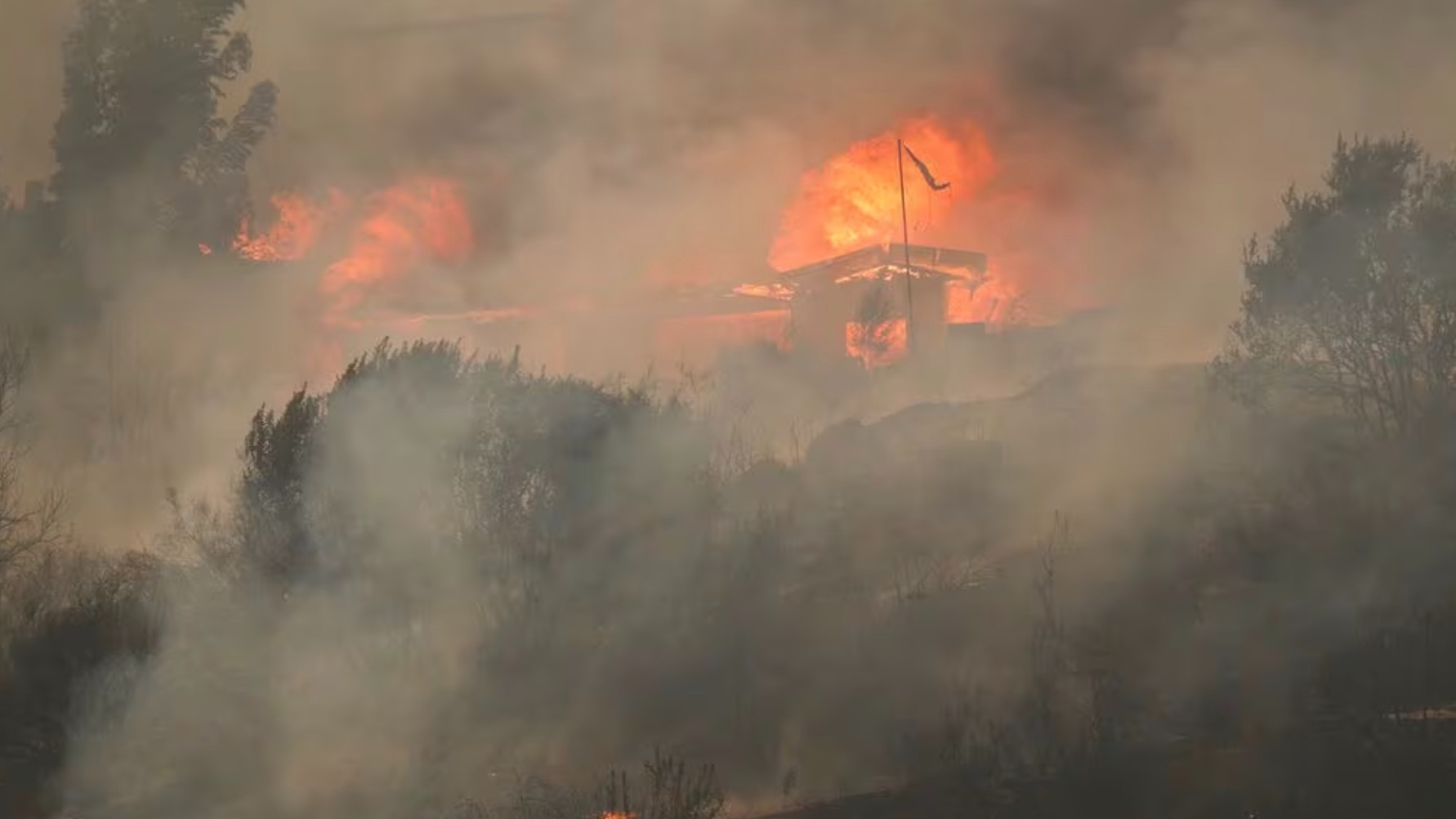A wildfire in Vina del Mar, Chile, February 3, 2024. /CFP