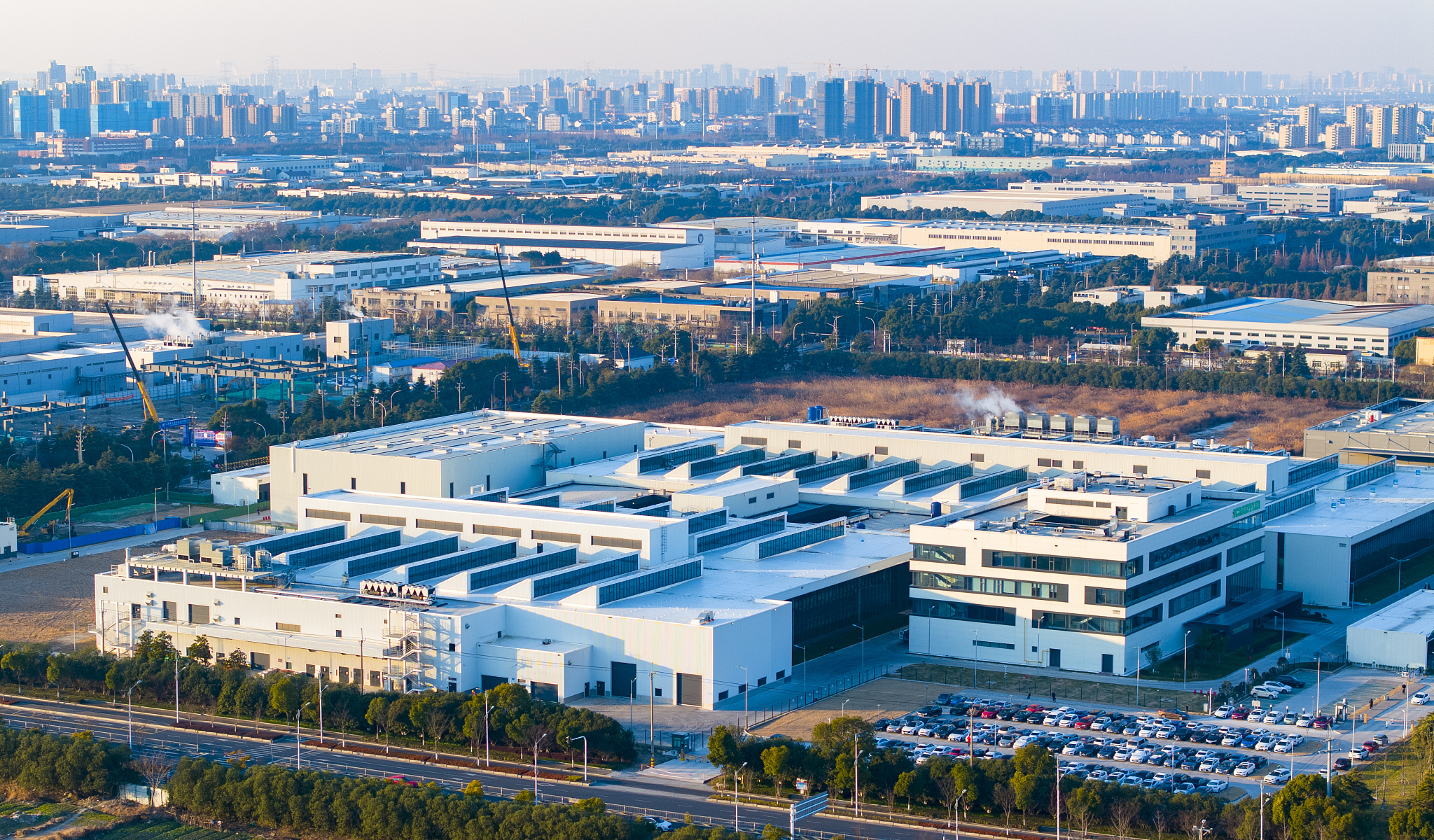 The image shows a high-tech zone in Taicang, located in eastern China's Jiangsu Province, which is a hub for German-funded enterprises and a city neighboring Shanghai, January 23, 2024. /CFP