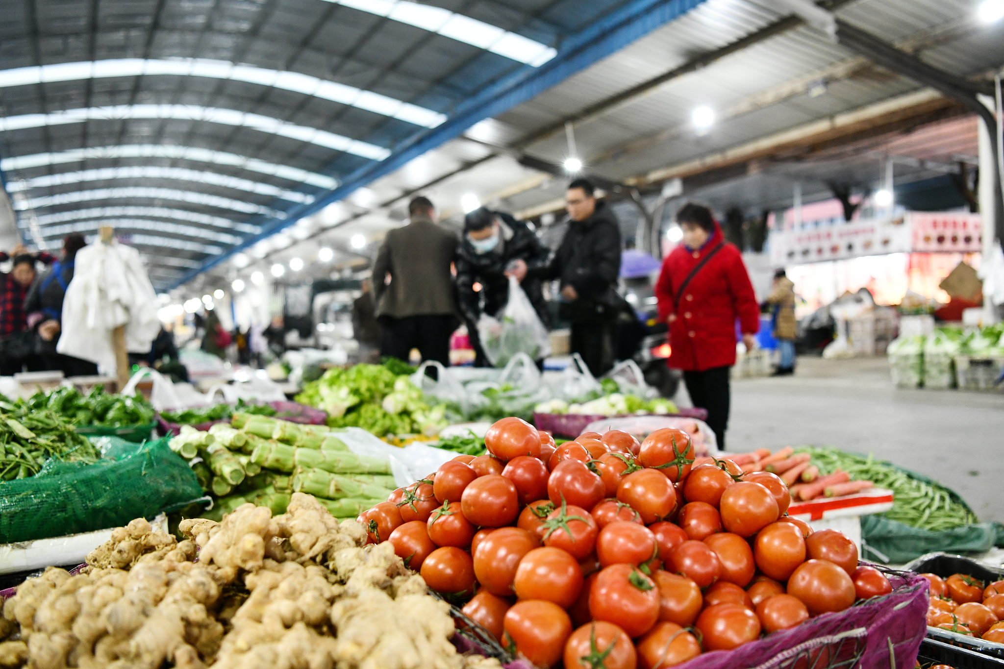 A market transformed from Zunyi Railway Station in Zunyi City, southwest China's Guizhou Province, December 25, 2021. /CFP