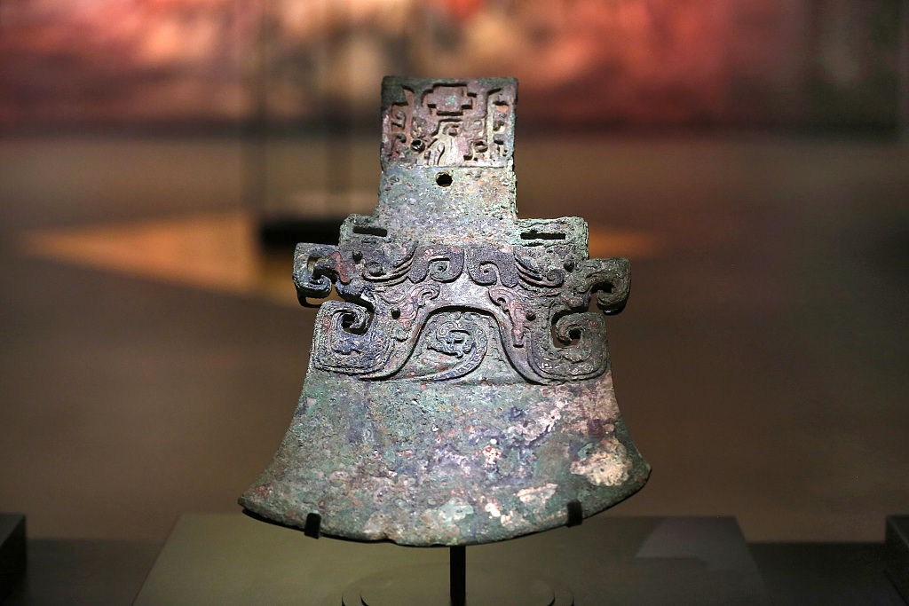A photo shows a relic on display in the new building of the Yinxu Museum in Anyang, central China's Henan Province, February 16, 2024. /CFP