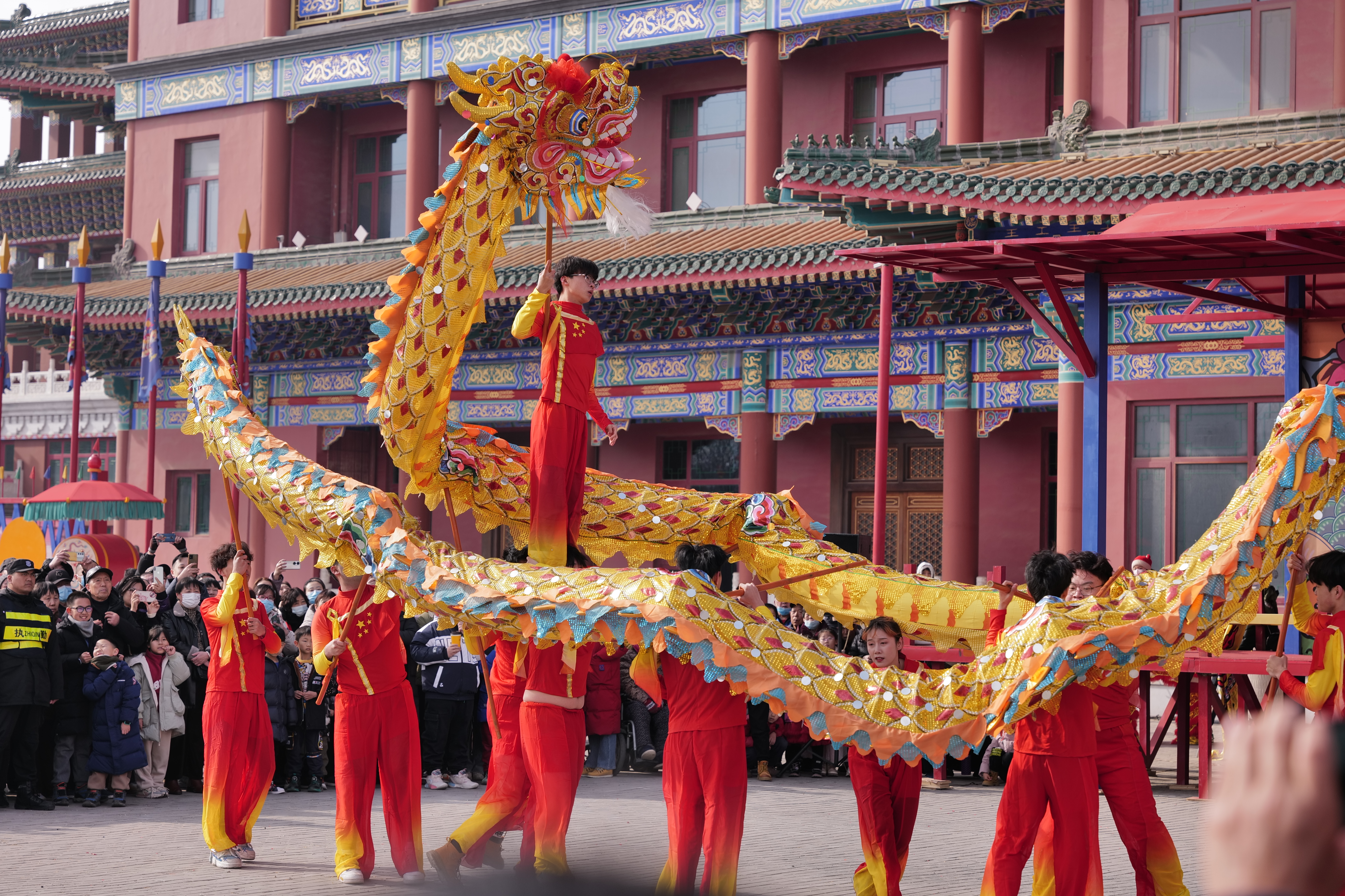 A performance of the Tongliang Dragon Dance was given in Langfang of north China's Hebei Province during a cultural fair that lasts till the Lantern Festival on February 24, 2024. /CGTN