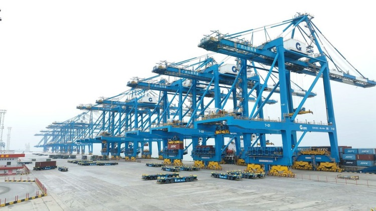 The automatic container terminal at the Qinzhou Port in Qinzhou, south China's Guangxi Zhuang Autonomous Region, October 9, 2023. /Xinhua
