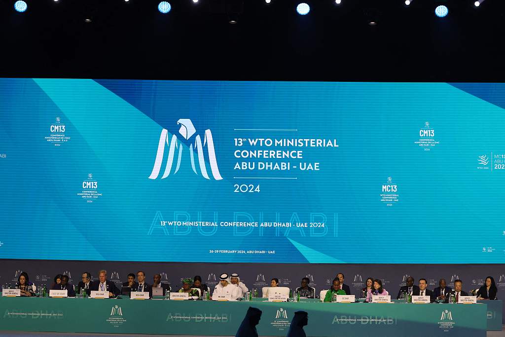 Delegates attend the 13th World Trade Organisation Ministerial Conference in Abu Dhabi, UAE, February 26, 2024. /CFP