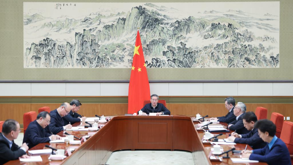 Chinese Premier Li Qiang chairs a themed study session of the State Council in Beijing, China, February 26, 2024. /Xinhua
