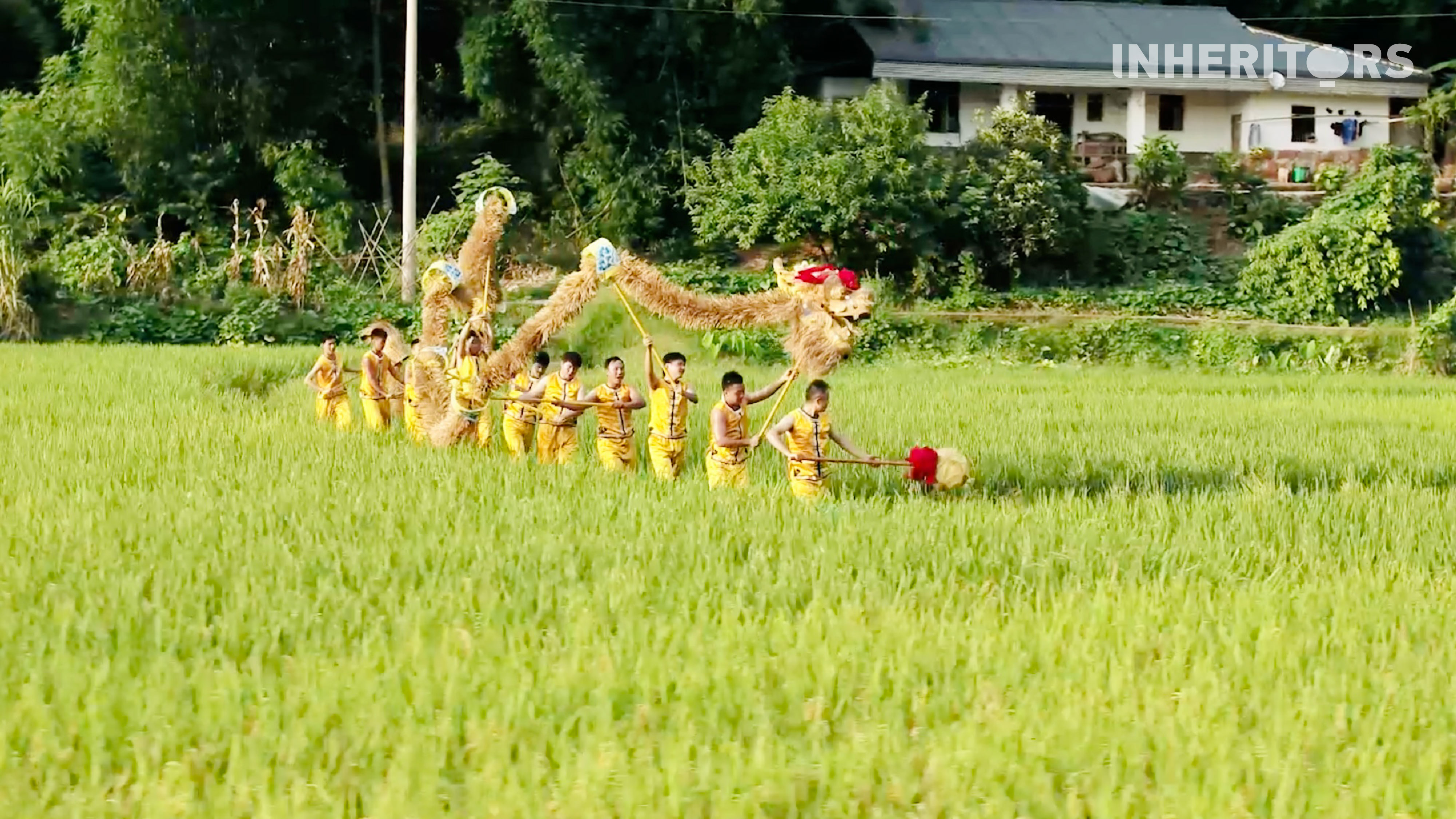 Local artists perform the straw dragon dance in Tongliang County, southwest China's Chongqing Municipality. /CGTN