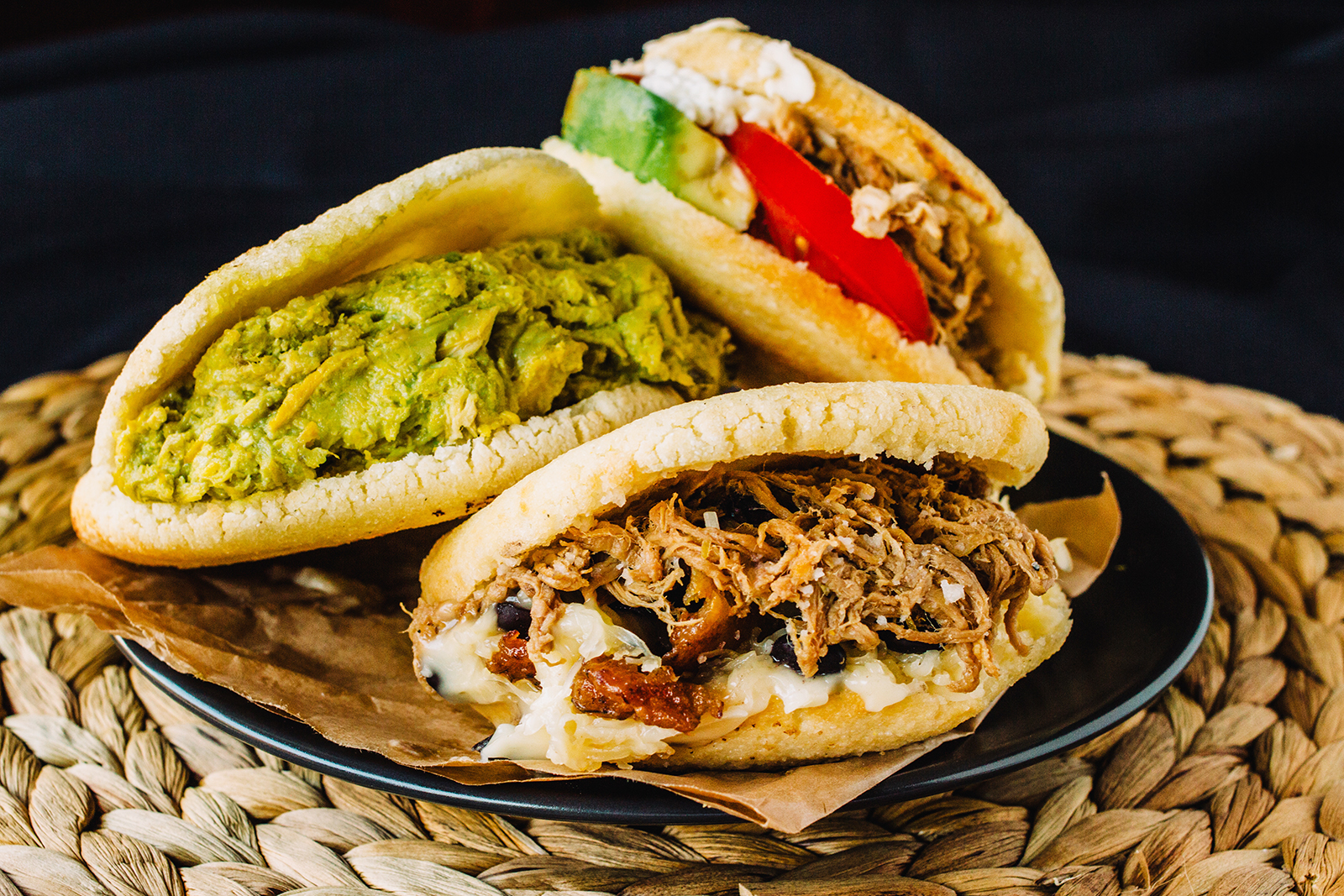 Arepa can be stuffed with various fillings. /IC