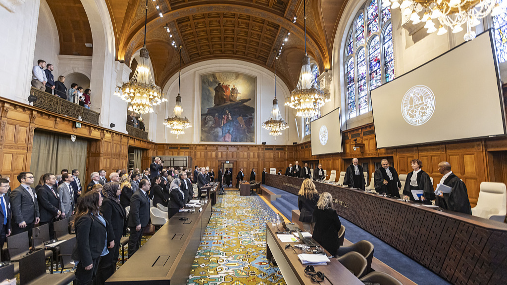 The hearings on the advisory proceedings of the International Court of Justice on the legal consequences of Israel's occupation of Palestinian territories and began its deliberation in The Hague, Netherlands, February 23, 2024. /CFP