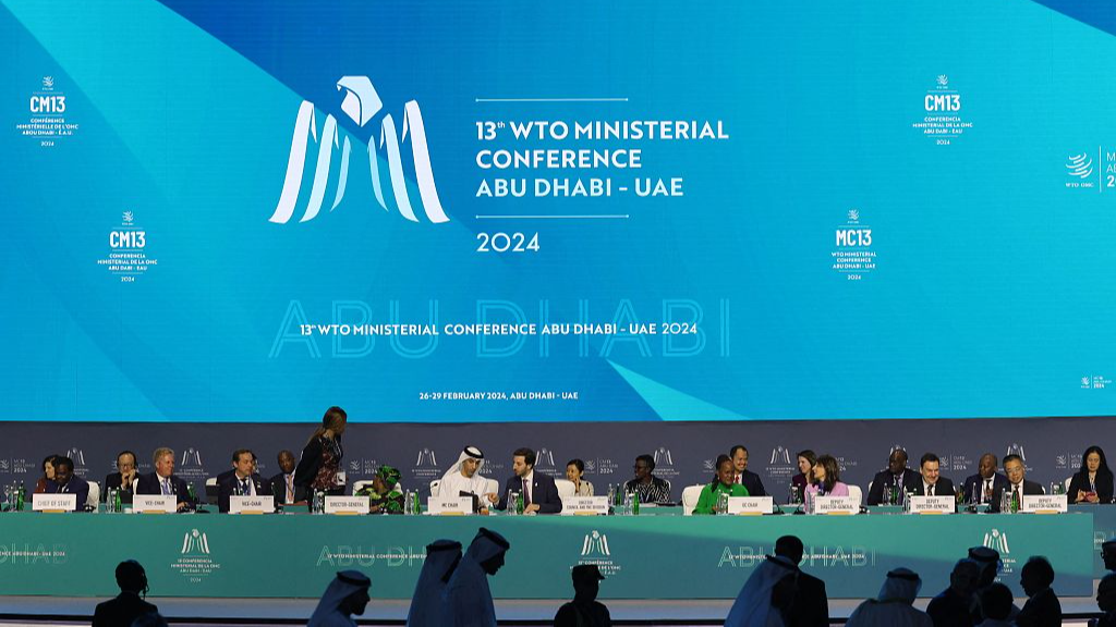 Delegates attend the 13th World Trade Organization Ministerial Conference in Abu Dhabi, United Arab Emirates, February 26, 2024. /CFP