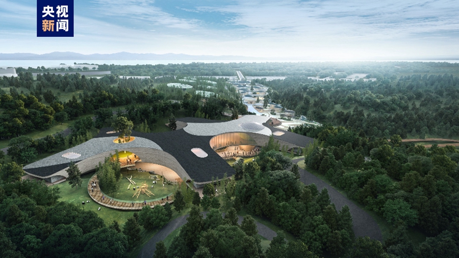This rendering shows Beijing's giant panda conservation base. /CMG