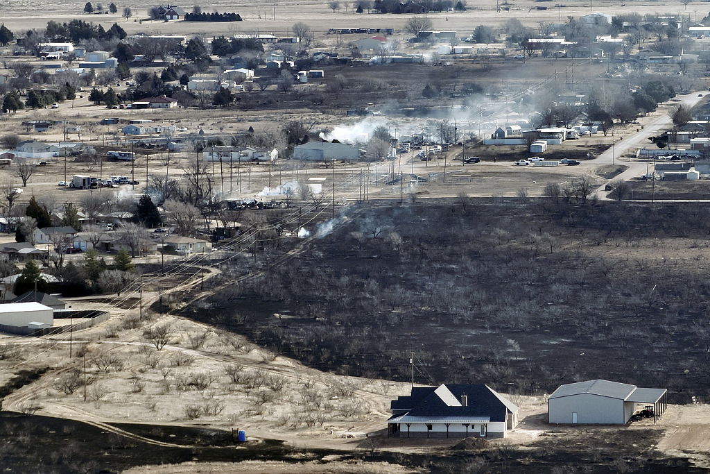 Property damaged from a wildfire in the City of Borger, Texas, February 28, 2024. /CFP