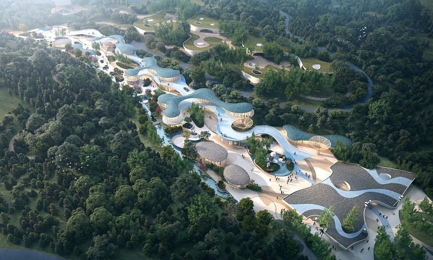 A digital image shows an overview of Beijing's new giant panda conservation base. /CFP