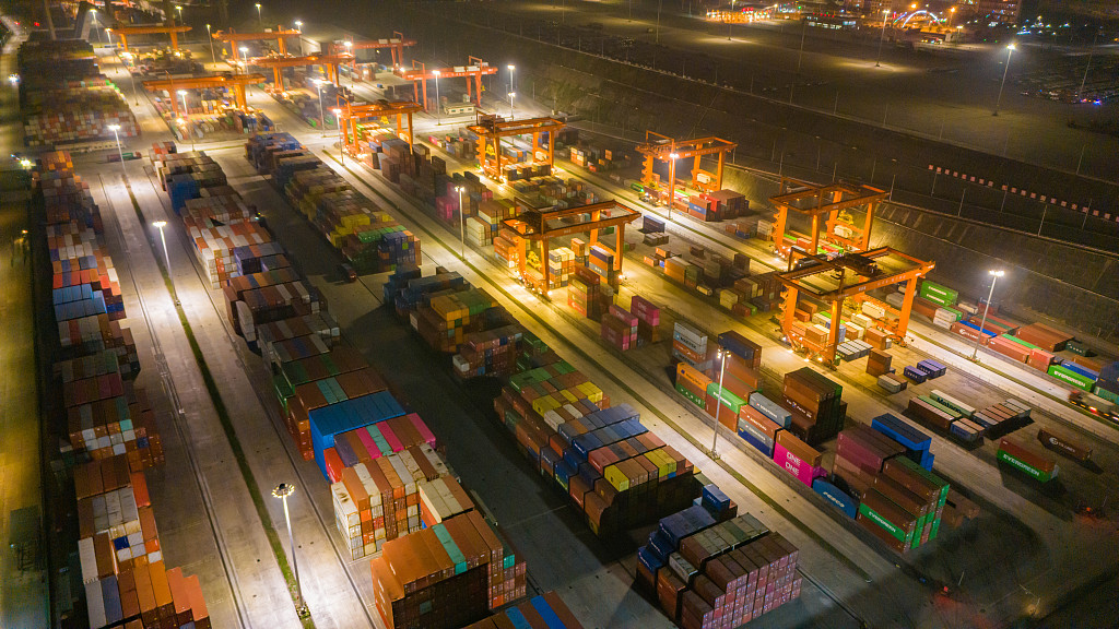 A view of a container terminal at the Guoyuan Port in Chongqing, south China, February 29, 2024. /CFP