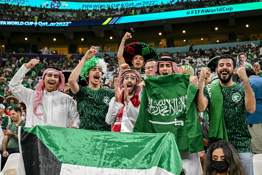 Fans of Saudi Arabia look on during the FIFA World Cup group game against Mexico at Lusail Stadium in Lusail City, Qatar, November 30, 2022. /CFP 