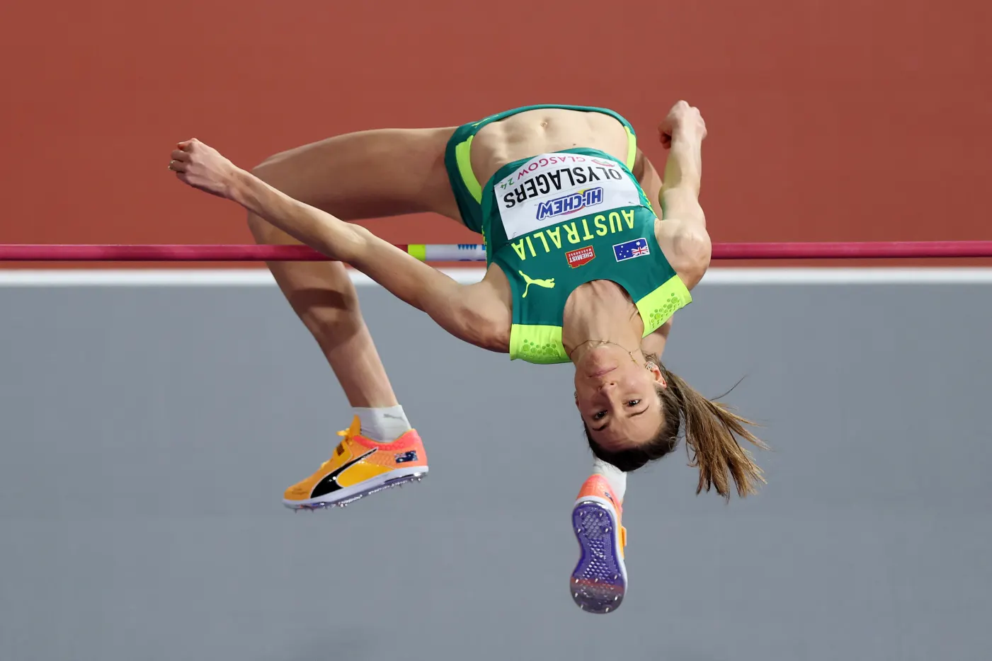 Nicola Olyslagers of Australia competes in the high jump women's final at the World Athletics Indoor Championships in Glasgow, Scottland, March 1, 2024. /AP