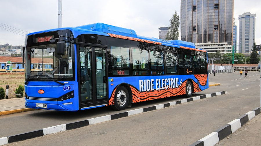 An electric bus is seen in Nairobi, capital of Kenya. /Xinhua