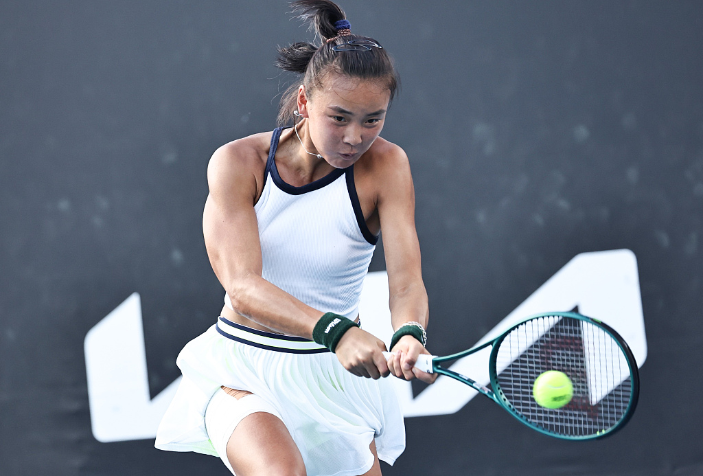 Yuan Yue of China competes in the women's singles first-round match against Katie Boulter of Britain at the Australian Open in Melbourne, Australia, January 16, 2024. /CFP