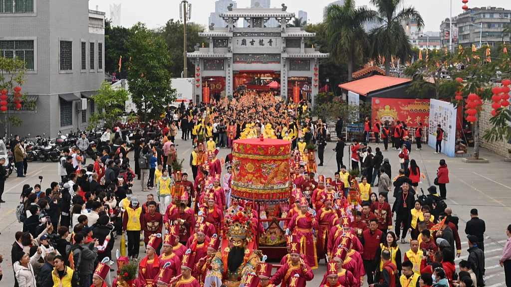 A photo, taken on March 4, 2024, shows the Chaozhou Qinglong Temple Fair in Chaozhou, Guangdong Province, China. /CFP