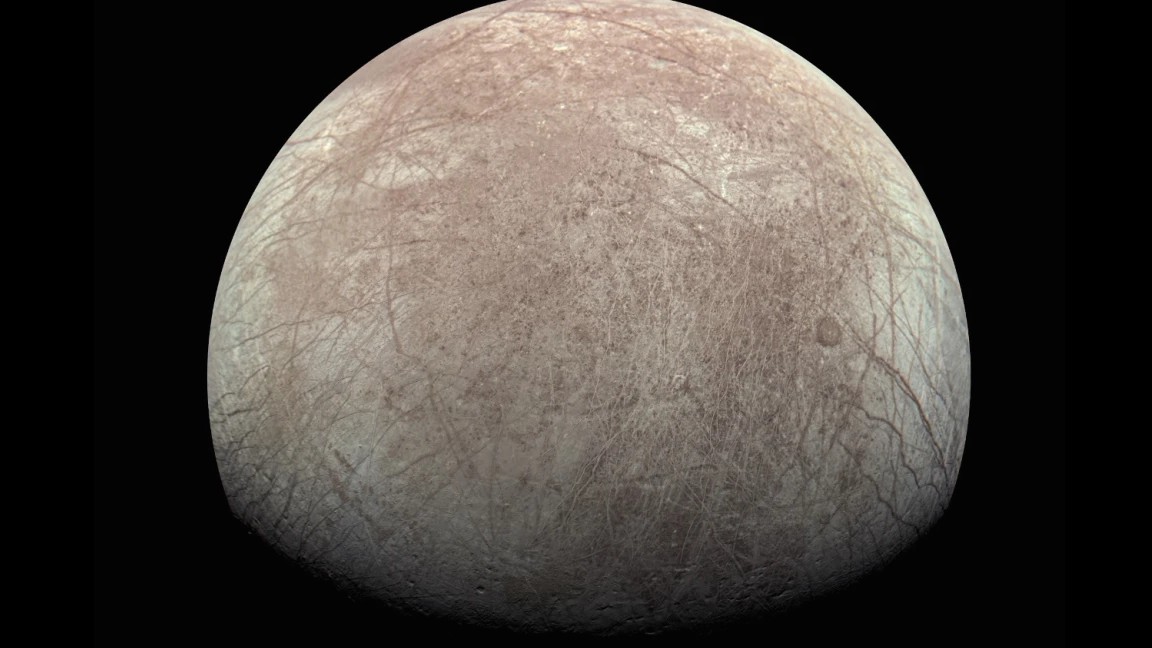 Jupiter's moon Europa captured by the Juno spacecraft, September 29, 2022. /NASA