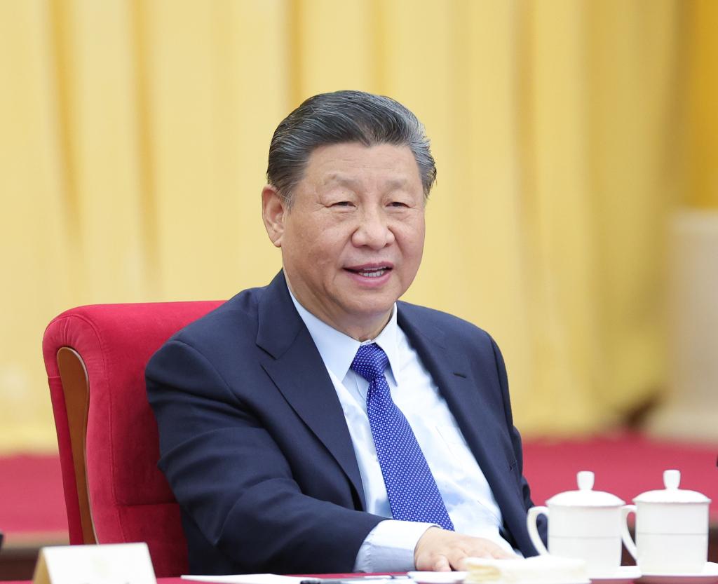Chinese President Xi Jinping, also general secretary of the Communist Party of China (CPC) Central Committee and chairman of the Central Military Commission, visits national political advisors who are attending the second session of the 14th National Committee of the Chinese People's Political Consultative Conference in Beijing, capital of China, March 6, 2024. /Xinhua