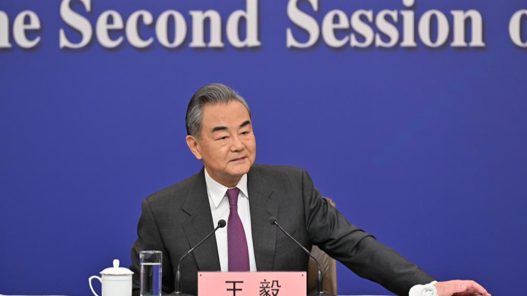 Chinese Foreign Minister Wang Yi, also a member of the Political Bureau of the Communist Party of China Central Committee, addresses the press conference on China's foreign policy and foreign relations on the sidelines of the second session of the 14th National People's Congress in Beijing, China, March 7, 2024. /Xinhua
