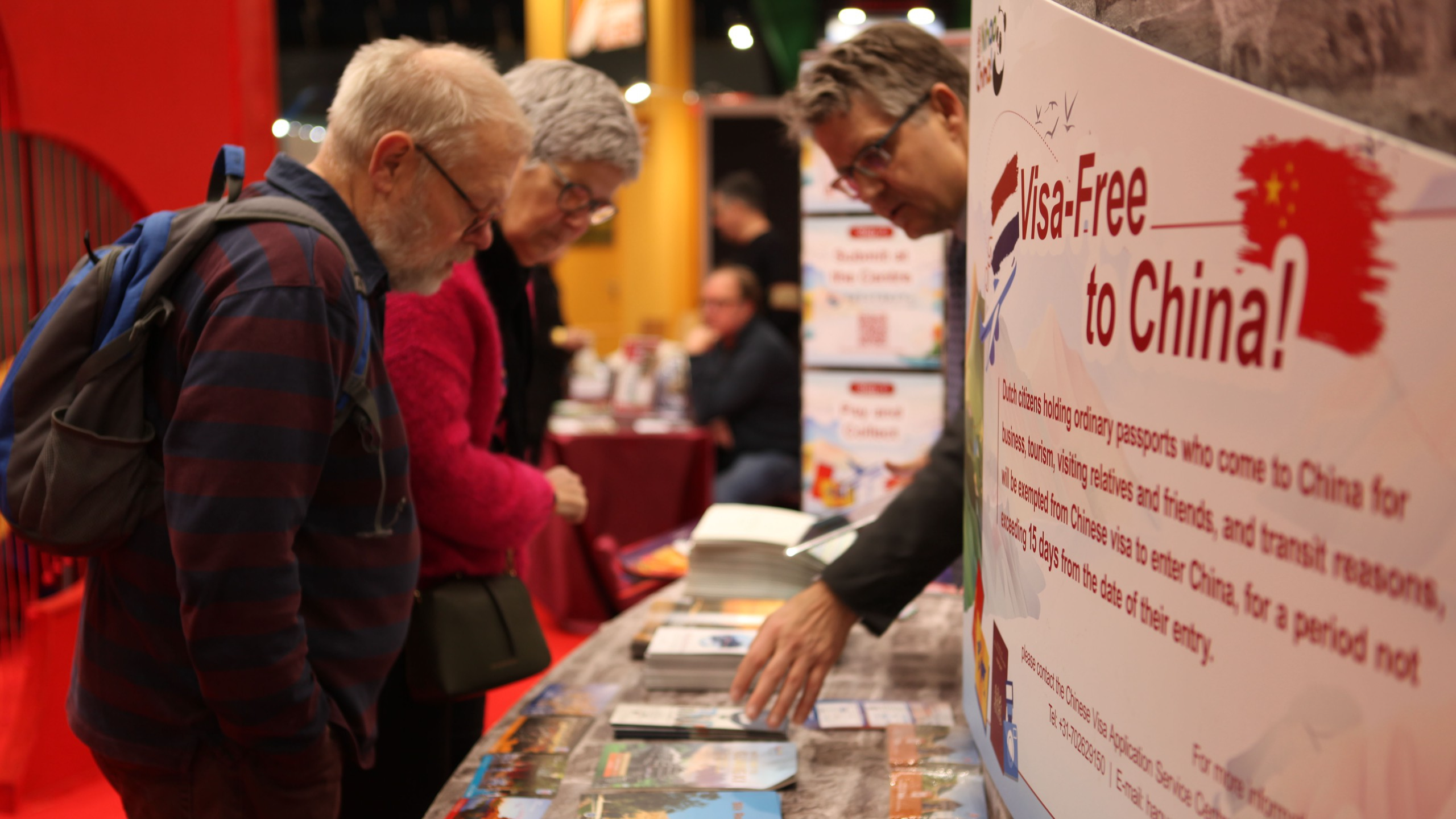 A photo taken on January 11, 2024 shows China's exhibition stall at a travel fair held in the Netherlands. /IC