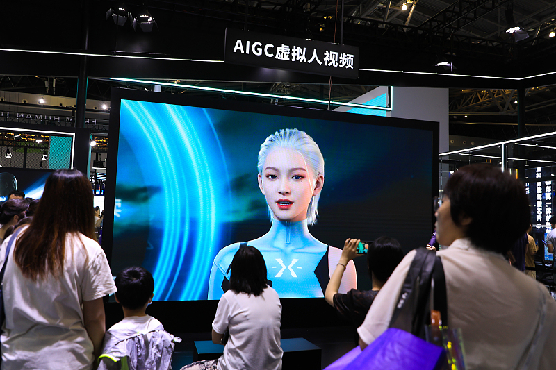 A virtual host is seen at the 2023 World Artificial Intelligence Conference in Shanghai, China, July 8, 2023. /CFP