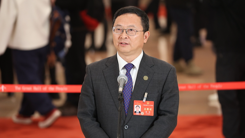 Gao Song, the president of Sun Yat-sen University responds to reporters' questions in the Great Hall of the People, Beijing, March 11, 2024. /CFP