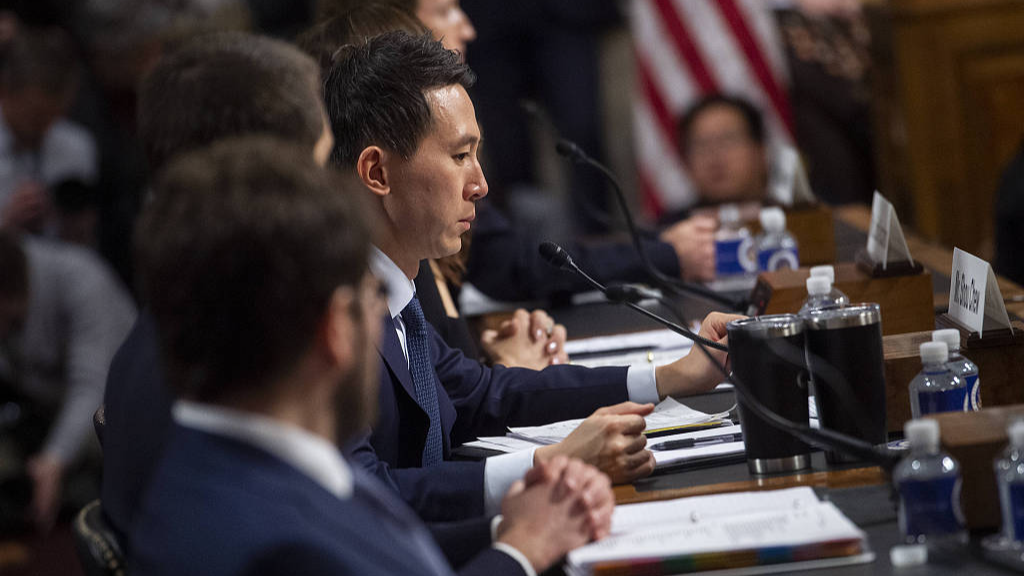 TikTok Chief Executive Officer Shou Zi Chew responds to questions during a Senate Committee on the Judiciary hearing, Washington, D.C., U.S., January 31, 2024. /CFP