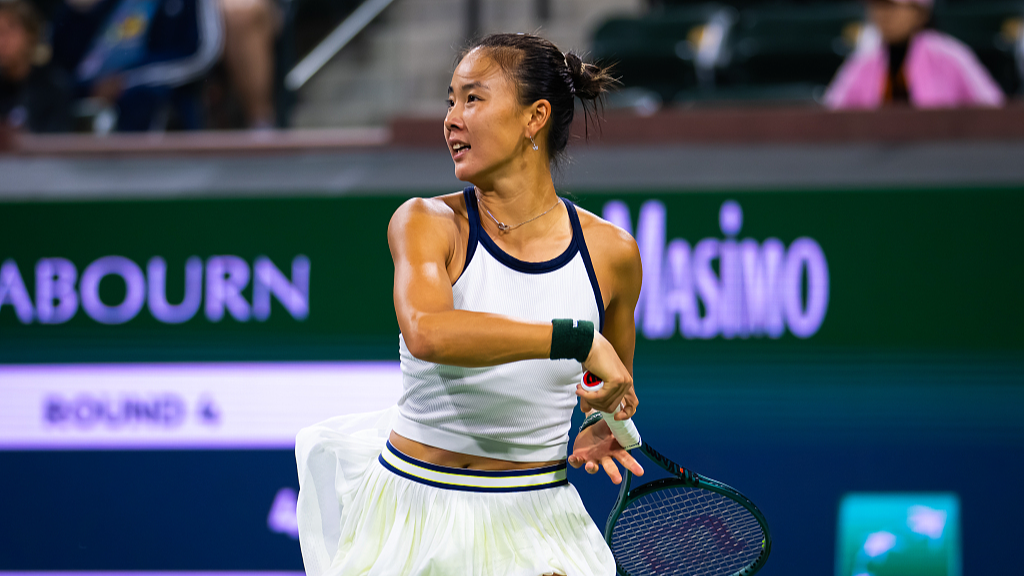Yuan Yue in action during the BNP Paribas Open round of 16 match against Daria Kasatkina in Indian Wells, California, U.S., March 13, 2024. /CFP