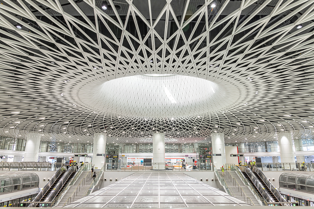 The Gangxia North subway station in Shenzhen, Guangdong Province features a circular design in its roof. /CFP