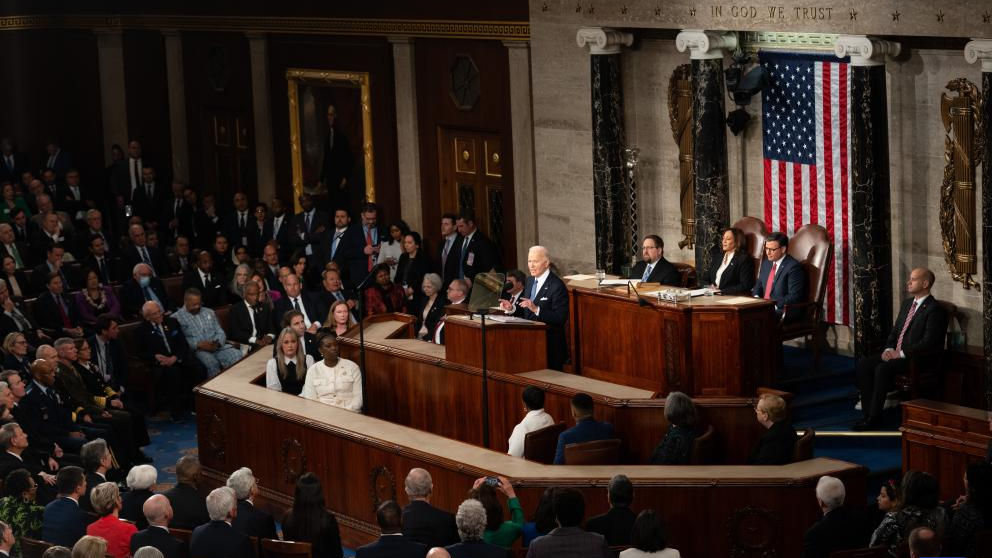 U.S. President Joe Biden delivers his State of the Union address at the House Chamber in Washington, D.C., U.S., March 7, 2024. /Xinhua