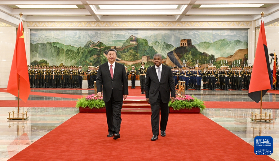 Chinese President Xi Jinping holds a welcome ceremony for Angolan President Joao Lourenco in Beijing, China, March 15, 2024. /Xinhua