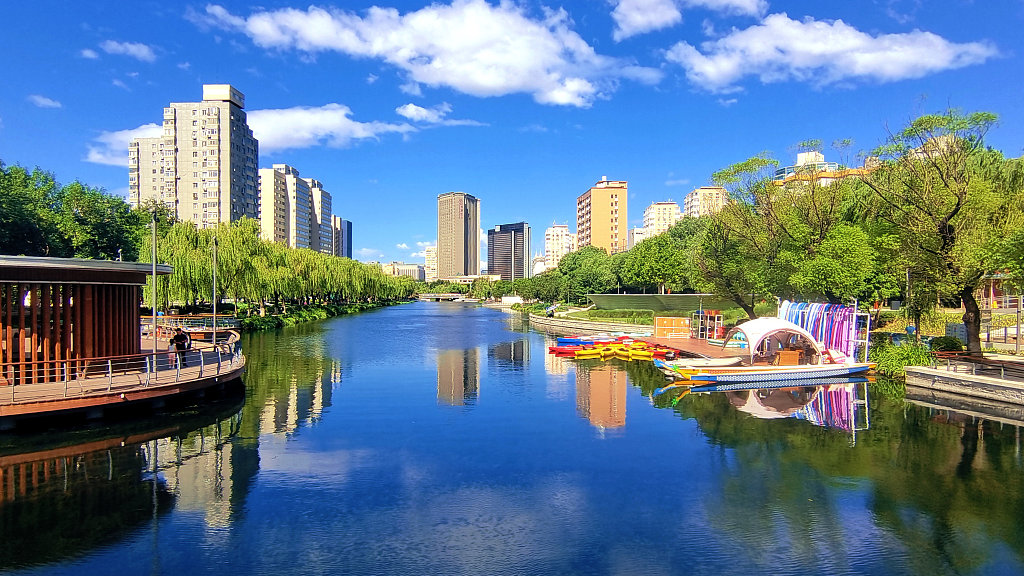 A file photo shows a view of the Liangma River in Chaoyang District, Beijing. /CFP