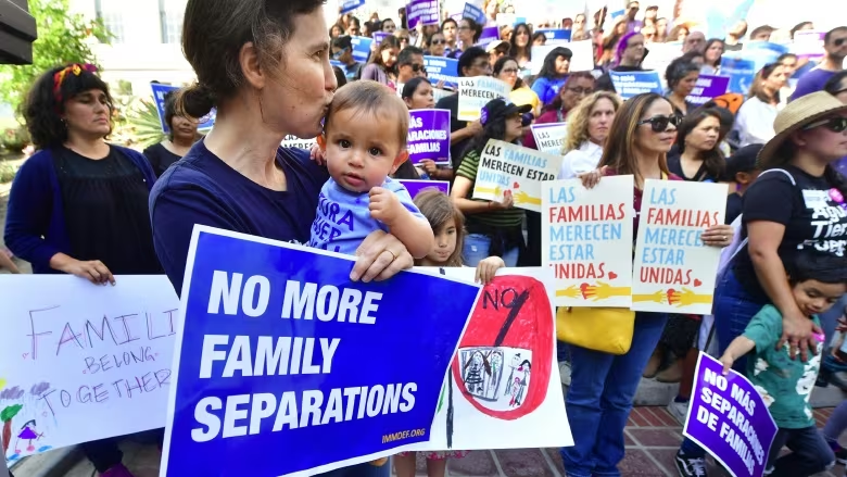 People protest in Los Angeles against the U.S. government policy that saw children separated from their parents at the U.S.-Mexico border. /Getty