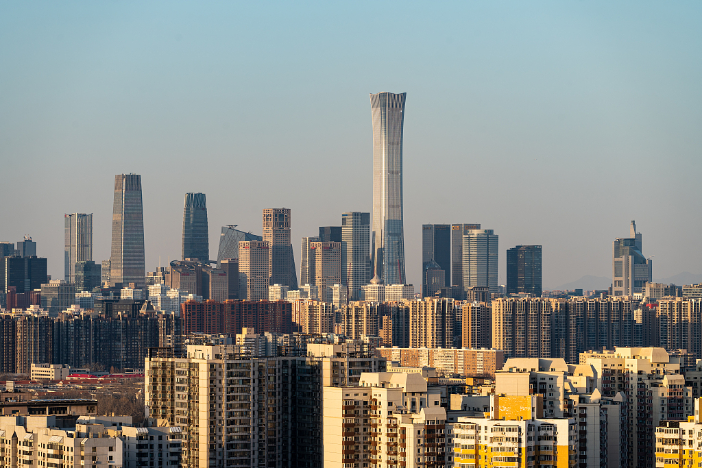 A view of the central business district skyline in Beijing, China, March 8, 2024. /CFP