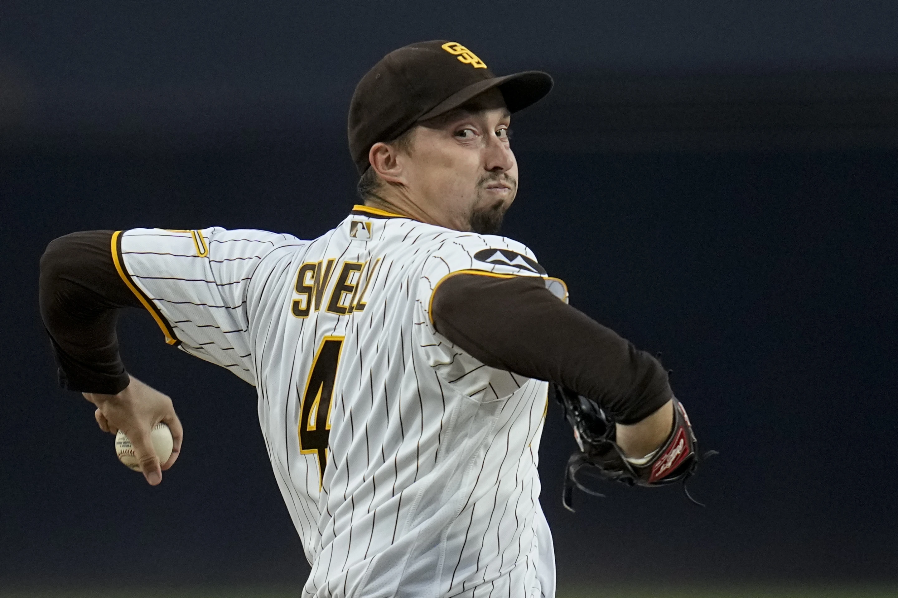 Pitcher Blake Snell of the San Diego Padres competes during the first inning in the game against the Colorado Rockeis at Petco Park in San Diego, California, September 19, 2023. /AP