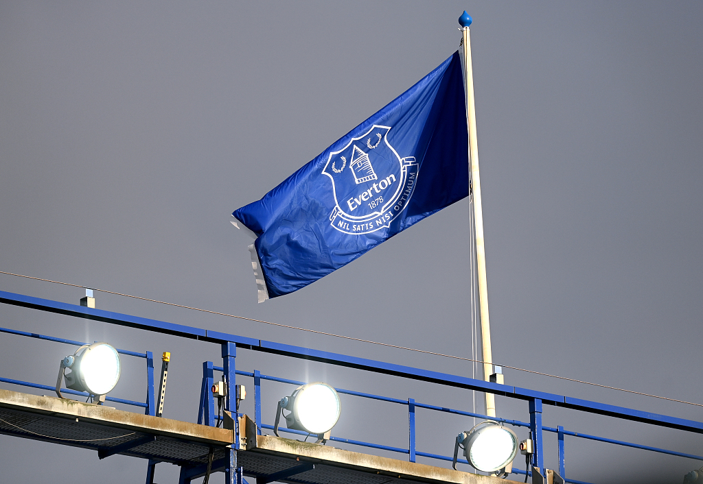 A general view of an Everton flag ahead of the Premier League match at Goodison Park, Liverpool. /CFP