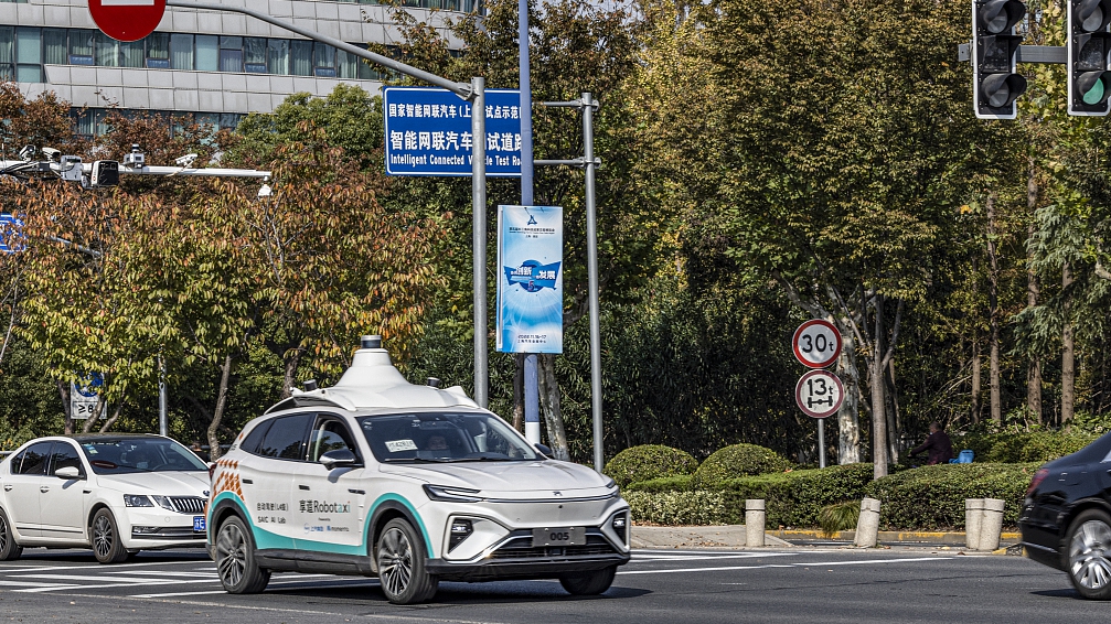 An autonomous vehicle is seen on a road in Shanghai, November 10, 2022. /CFP