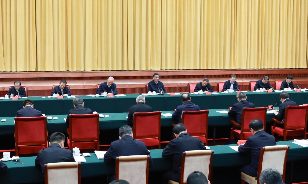 Chinese President Xi Jinping chairs a symposium on further energizing the central region in the new era in Changsha, central China's Hunan Province, March 20, 2024. /Xinhua 